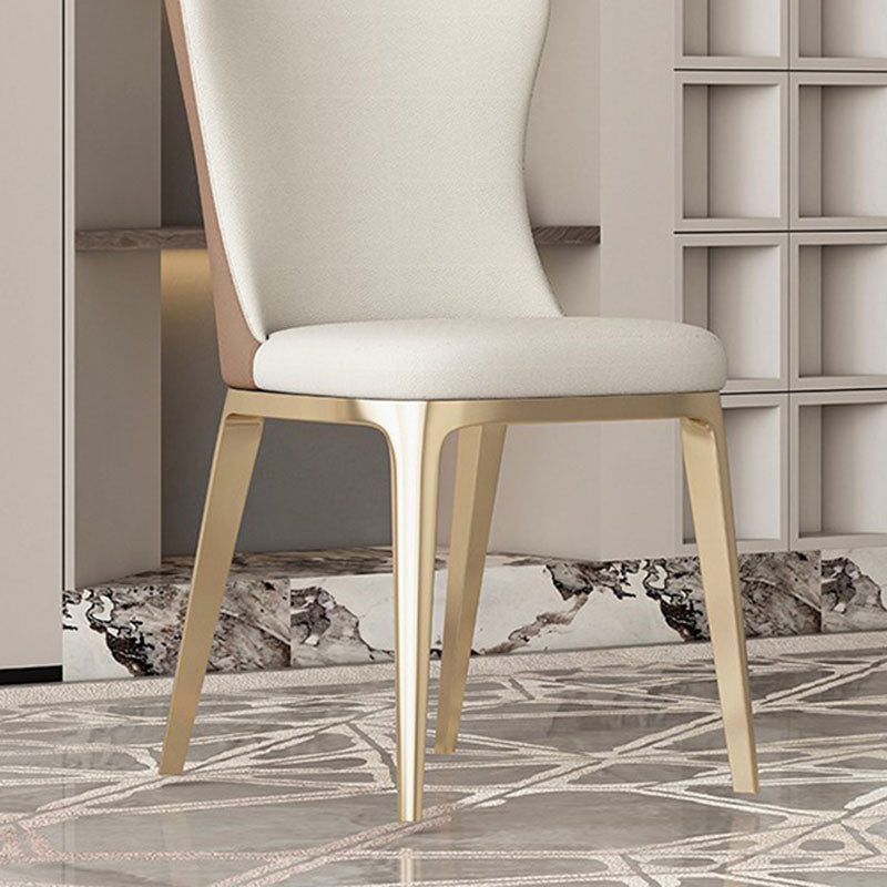 Modern Luxury Titanium Leather Cloud Rectangular Dining Chair Backrest ...