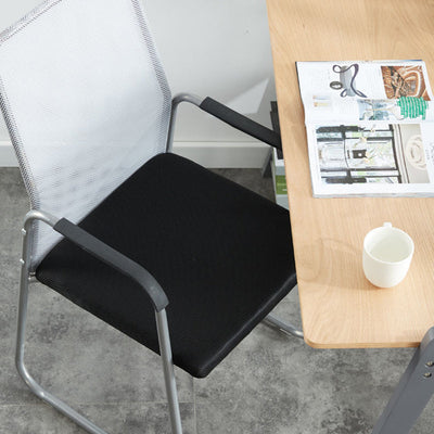 Chaise de bureau rectangulaire en tissu minimaliste moderne avec dossier et accoudoirs pour la maison 