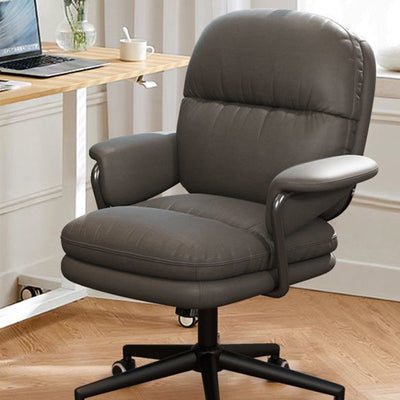 Chaise de bureau carrée en cuir minimaliste moderne en nylon et acier avec dossier et accoudoirs pour la maison 
