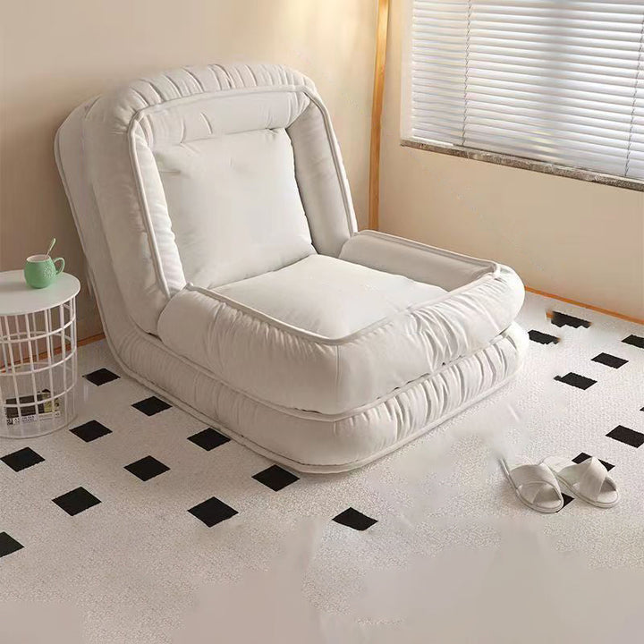 Modern Minimalist Rectangle Chenille Iron Accent Chair Backrest For Living Room