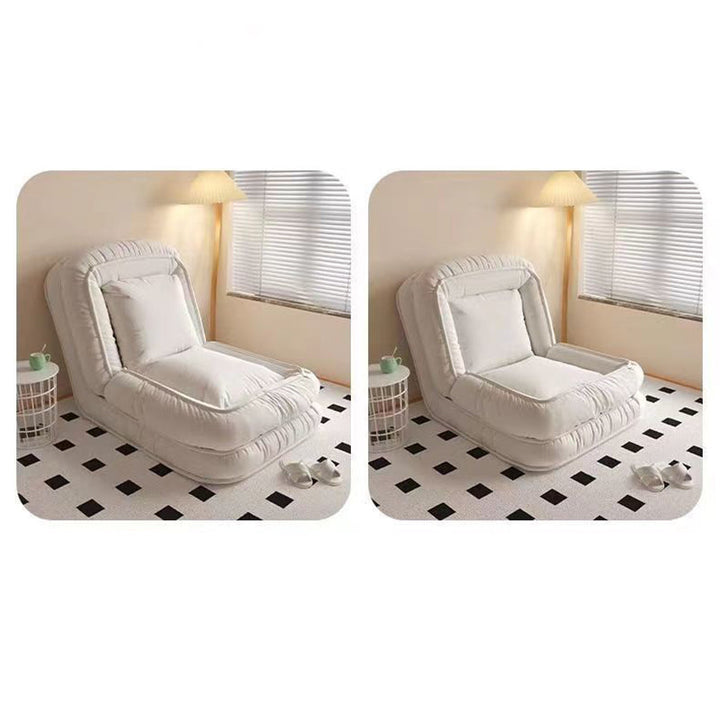 Modern Minimalist Rectangle Chenille Iron Accent Chair Backrest For Living Room