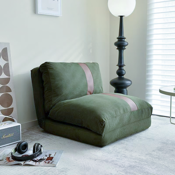 Sillón decorativo moderno minimalista de pana y hierro, rectangular/cuadrado, con respaldo, para sala de estar 