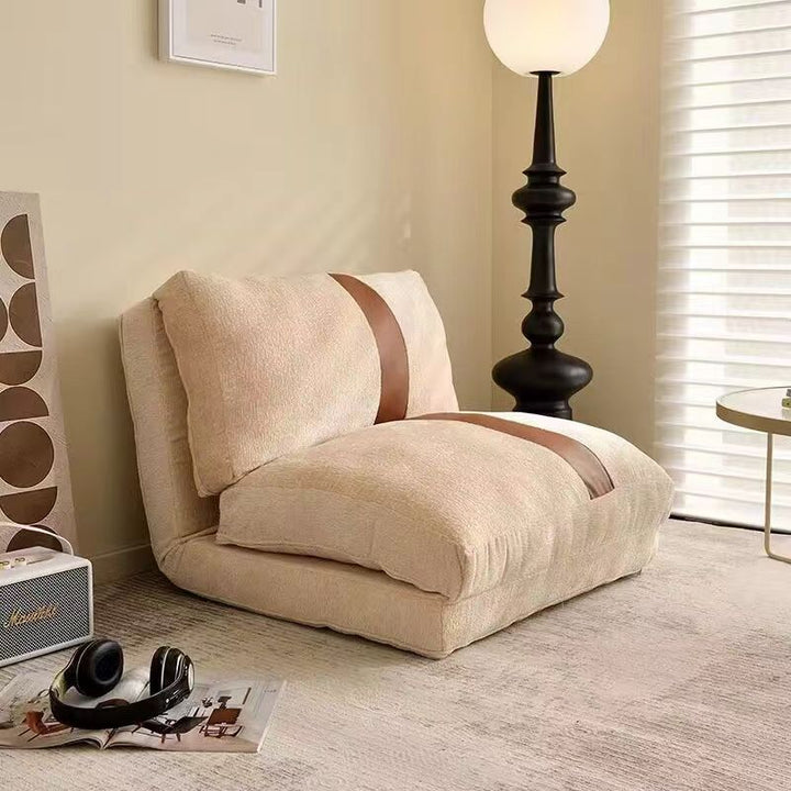 Sillón decorativo moderno minimalista de pana y hierro, rectangular/cuadrado, con respaldo, para sala de estar 