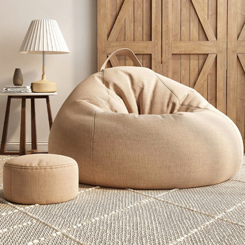 Modern Minimalist Fabric Foam Particles Spherical Bun Accent Chair