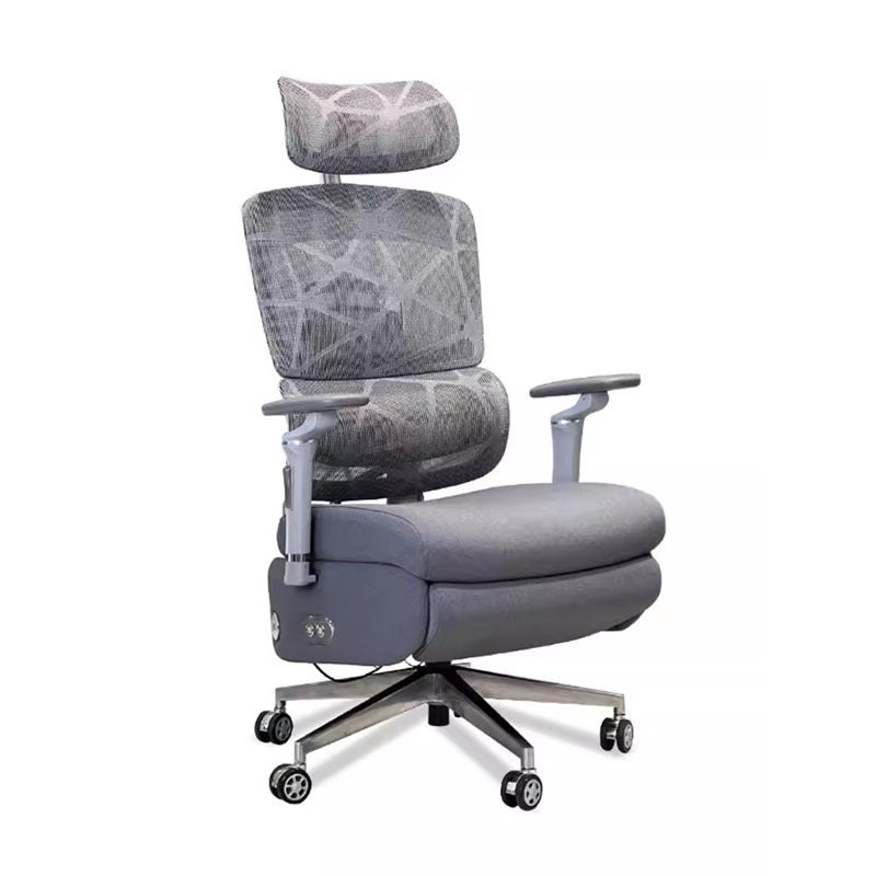 Modern Minimalist Square Rectangle Aluminum Alloy Velvet Electric Massage Desk Chair Backrest Armrest Footrest For Home Office