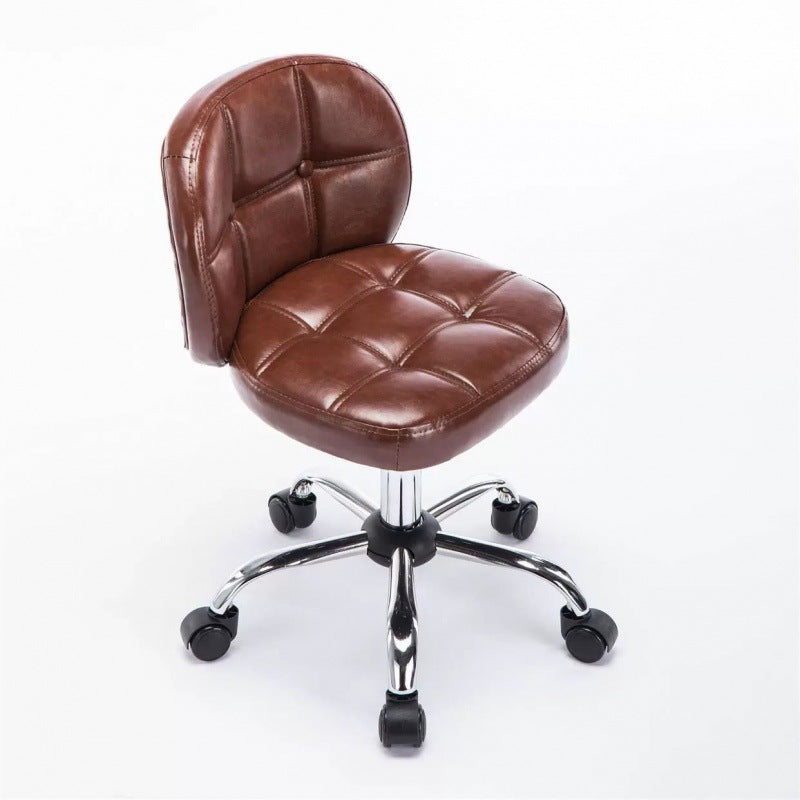 Contemporain scandinave faux cuir huilé-ciré métal carré ovale rond mini dossier de chaise de bureau pour la maison et le bureau 