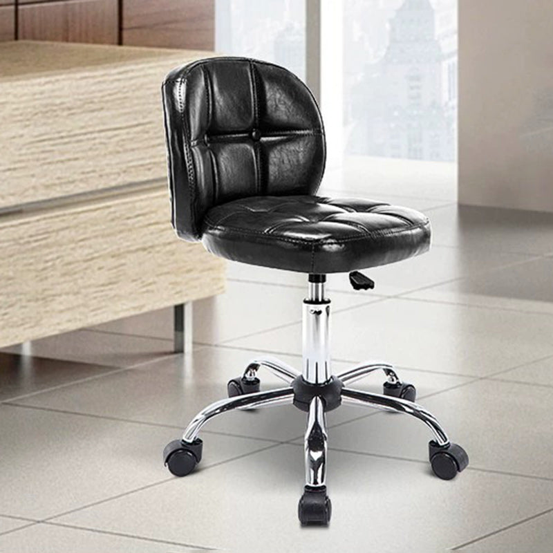Contemporain scandinave faux cuir huilé-ciré métal carré ovale rond mini dossier de chaise de bureau pour la maison et le bureau 