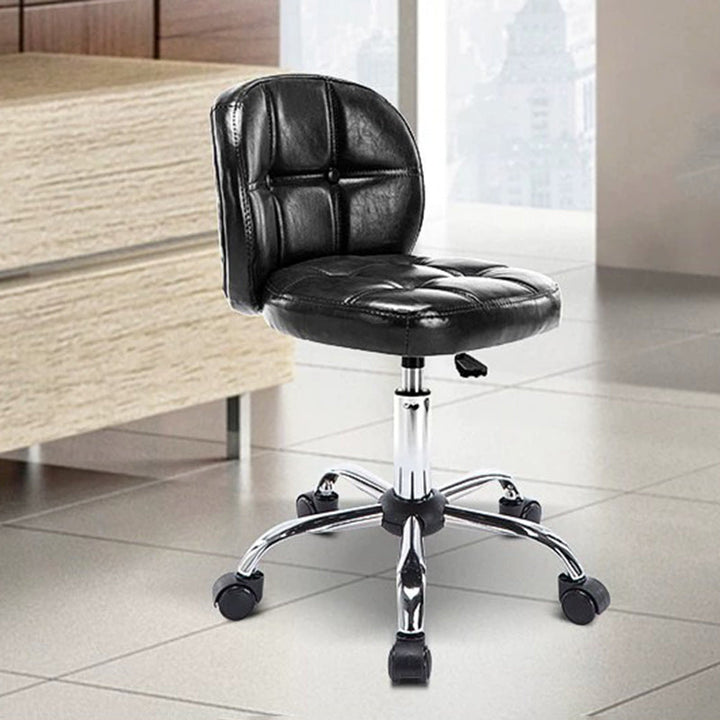 Contemporain scandinave faux cuir huilé-ciré métal carré ovale rond mini dossier de chaise de bureau pour la maison et le bureau 