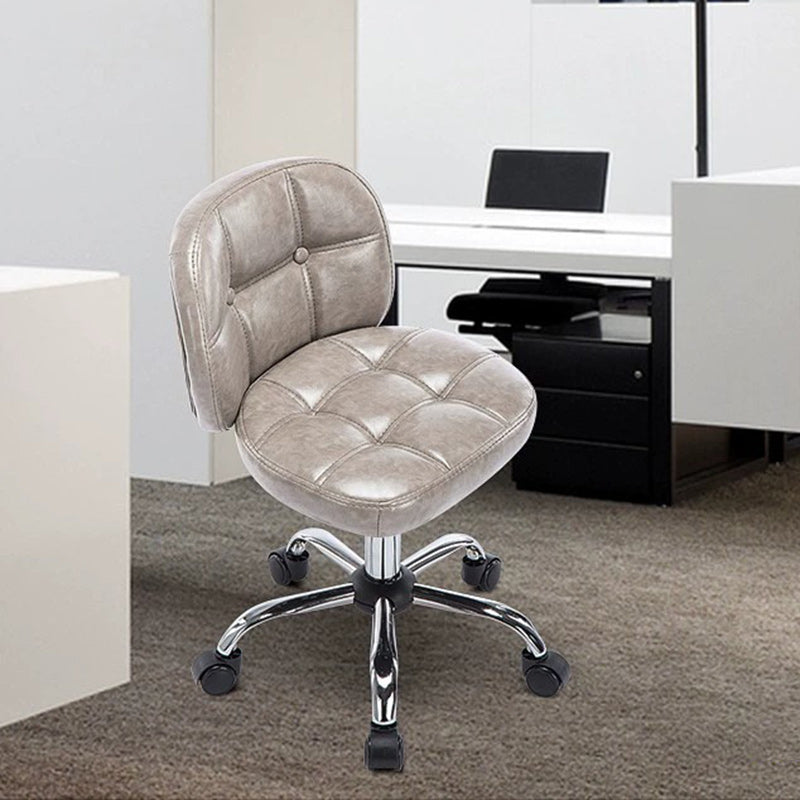 Contemporain scandinave faux cuir huilé-ciré métal carré ovale rond mini dossier de chaise de bureau pour la maison et le bureau 