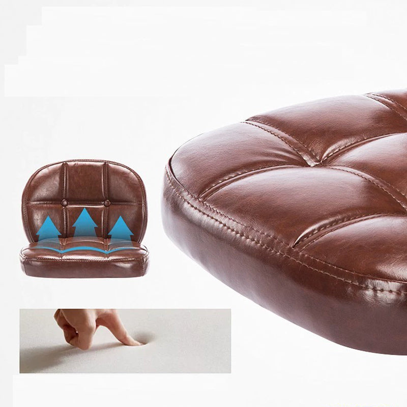 Contemporain scandinave faux cuir huilé-ciré métal carré ovale rond mini dossier de chaise de bureau pour la maison et le bureau 