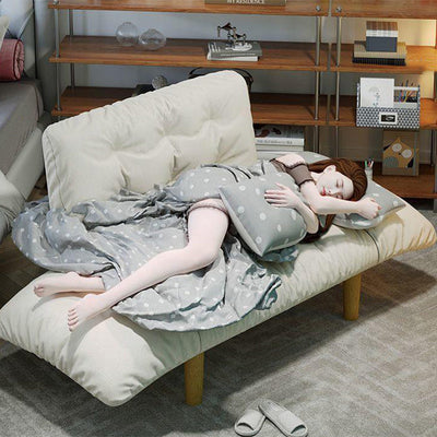 Canapé contemporain en tissu scandinave, bois massif, rectangle, treillis, pieds cylindriques, dossier, accoudoir pour salon 