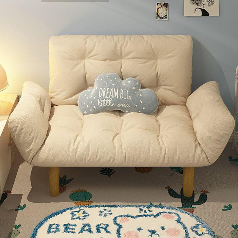 Canapé contemporain en tissu scandinave, bois massif, rectangle, treillis, pieds cylindriques, dossier, accoudoir pour salon 