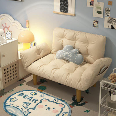 Canapé contemporain en tissu scandinave, bois massif, rectangle, treillis, pieds cylindriques, dossier, accoudoir pour salon 