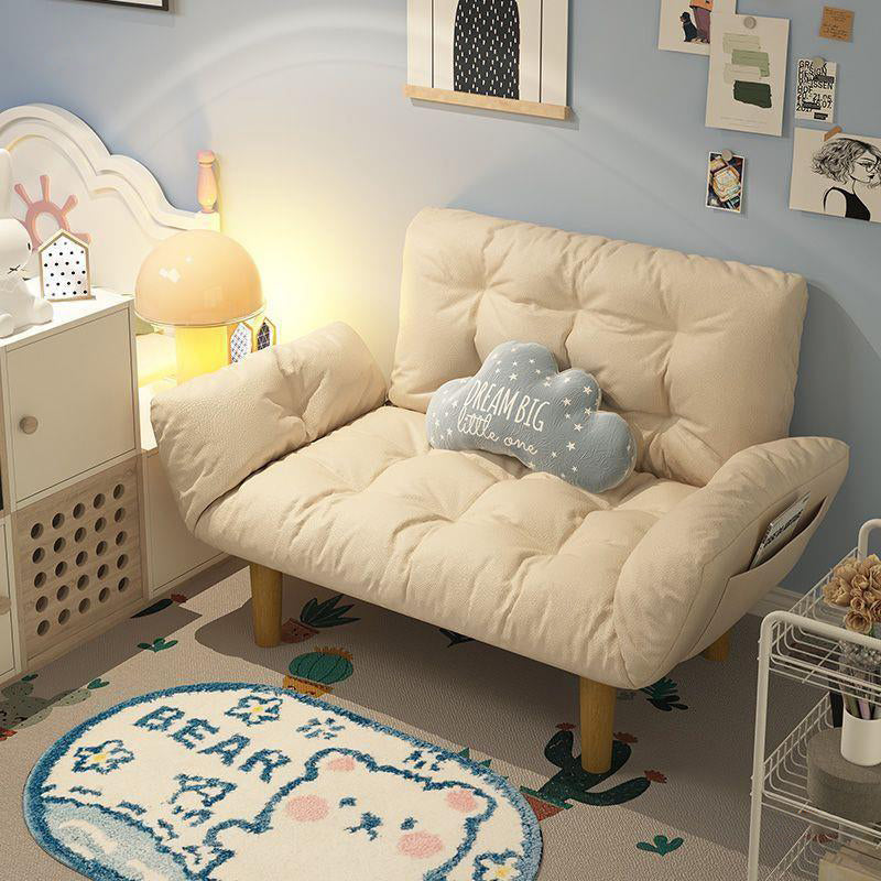 Canapé contemporain en tissu scandinave, bois massif, rectangle, treillis, pieds cylindriques, dossier, accoudoir pour salon 