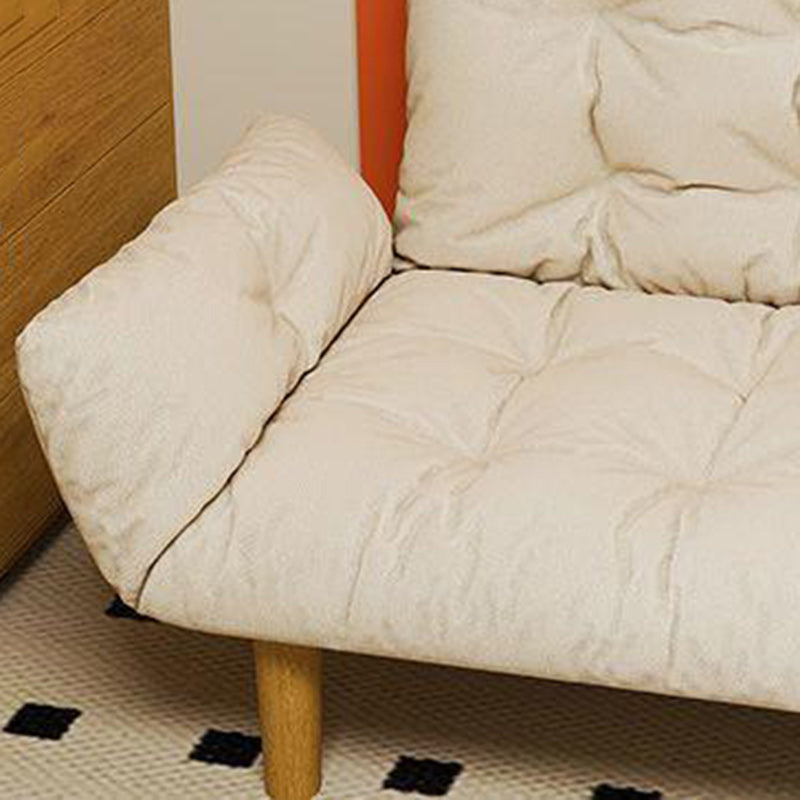 Canapé contemporain en tissu scandinave, bois massif, rectangle, treillis, pieds cylindriques, dossier, accoudoir pour salon 
