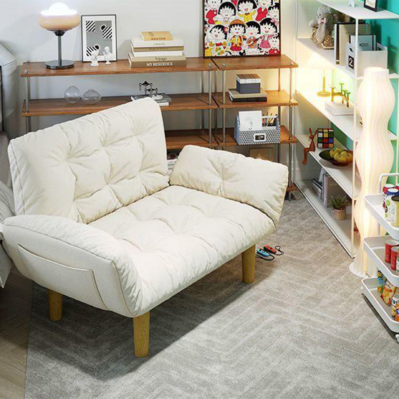 Canapé contemporain en tissu scandinave, bois massif, rectangle, treillis, pieds cylindriques, dossier, accoudoir pour salon 