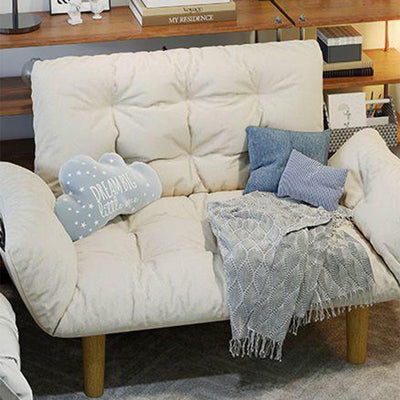 Canapé contemporain en tissu scandinave, bois massif, rectangle, treillis, pieds cylindriques, dossier, accoudoir pour salon 