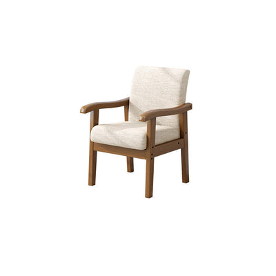 Chaise de salle à manger avec dossier et accoudoirs en tissu vintage traditionnel avec cadre en bois pour salle à manger 