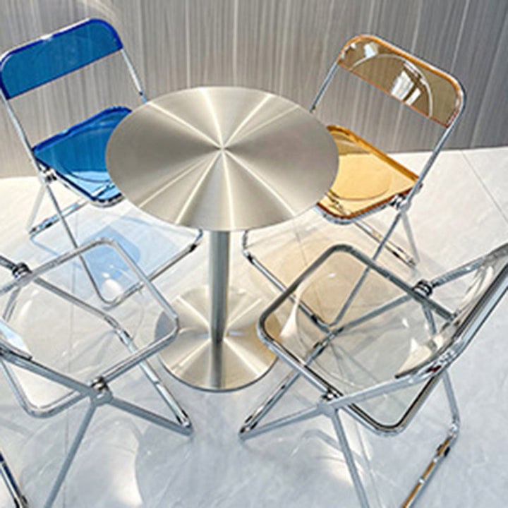 Zeitgenössischer skandinavischer quadratischer Acryl klappbarer Esszimmerstuhl mit Rückenlehne für das Esszimmer 