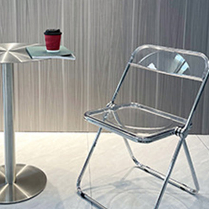 Zeitgenössischer skandinavischer quadratischer Acryl klappbarer Esszimmerstuhl mit Rückenlehne für das Esszimmer 