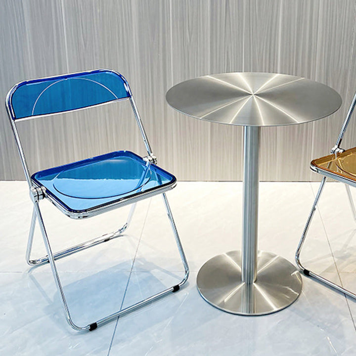 Zeitgenössischer skandinavischer quadratischer Acryl klappbarer Esszimmerstuhl mit Rückenlehne für das Esszimmer 