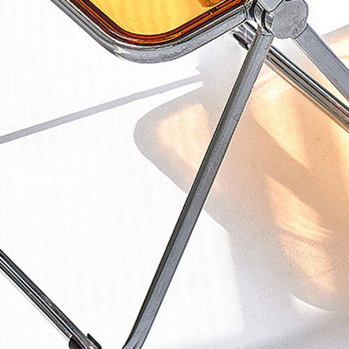 Zeitgenössischer skandinavischer quadratischer Acryl klappbarer Esszimmerstuhl mit Rückenlehne für das Esszimmer 