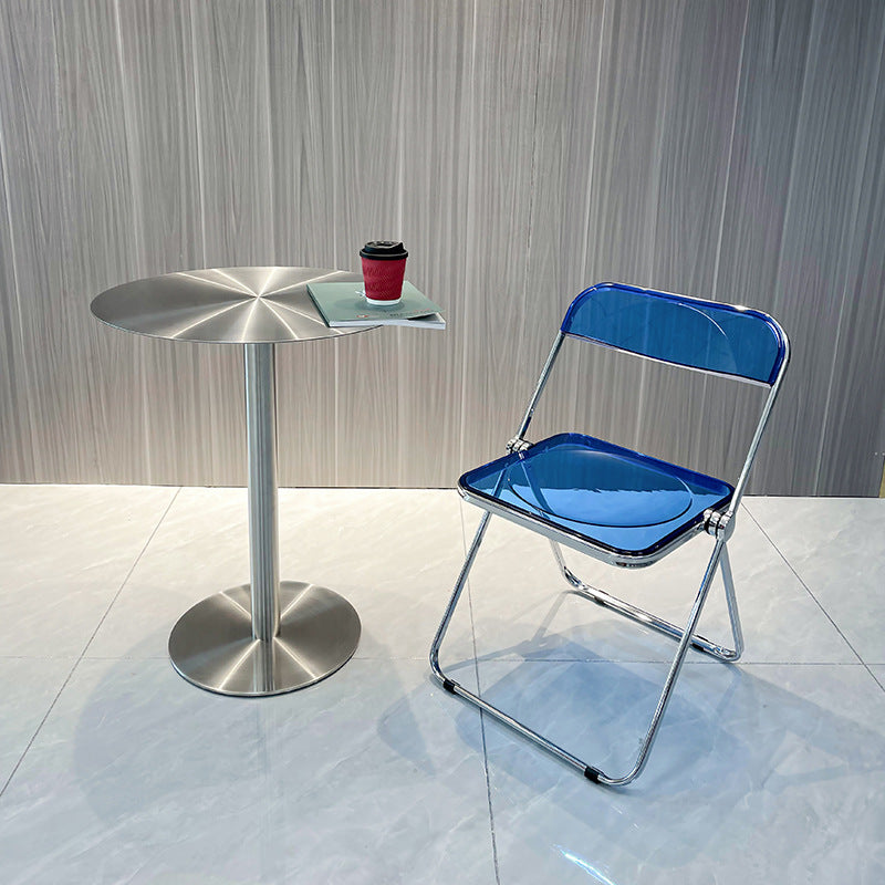 Zeitgenössischer skandinavischer quadratischer Acryl klappbarer Esszimmerstuhl mit Rückenlehne für das Esszimmer 
