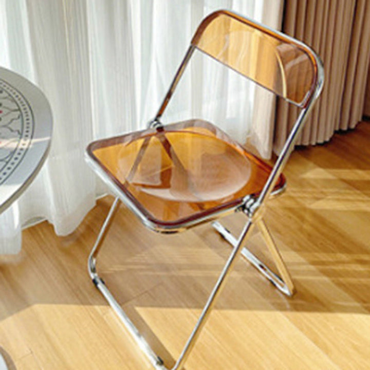 Zeitgenössischer skandinavischer quadratischer Acryl klappbarer Esszimmerstuhl mit Rückenlehne für das Esszimmer 