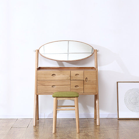 Moderner minimalistischer quadratischer Hocker aus Eichenholz mit Stoffbezug als Fußhocker für das Wohnzimmer 