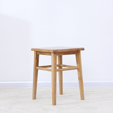 Moderner minimalistischer quadratischer Hocker aus Eichenholz mit Stoffbezug als Fußhocker für das Wohnzimmer 