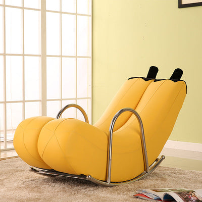 Zeitgenössischer kreativer Bananen-PU-Leder gepolsterter Liegesessel Rückenlehne Armlehne für Wohnzimmer 