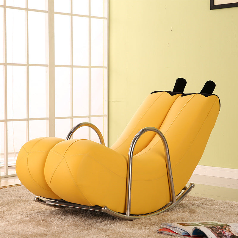 Zeitgenössischer kreativer Bananen-PU-Leder gepolsterter Liegesessel Rückenlehne Armlehne für Wohnzimmer 