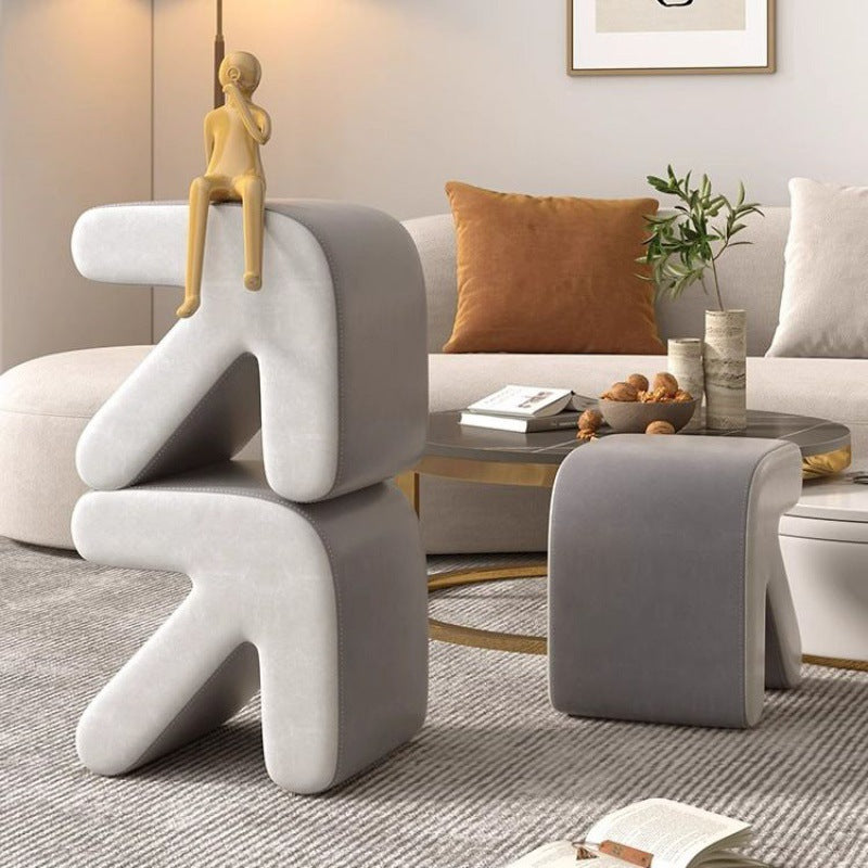 Contemporary Creative Arrow Design Leather Upholstered Portable Footstool For Living Room