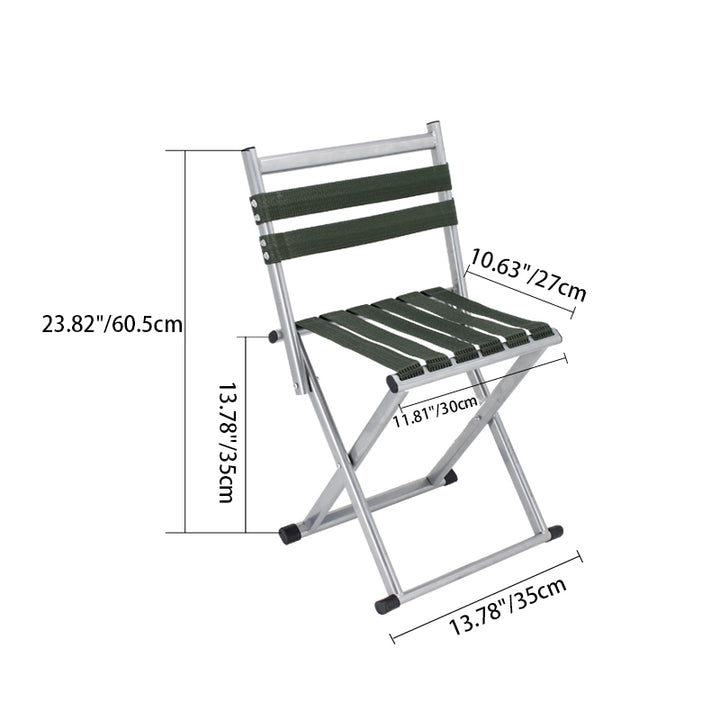 Silla de camping plegable contemporánea nórdica de polipropileno y acero al carbono cuadrada con respaldo para pesca, para exterior y patio 