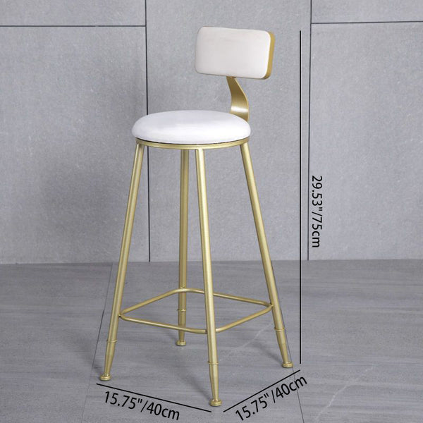 モダンミニマリストラウンドベルベットメタルレッグバースツール低背フットレストダイニングルーム用 