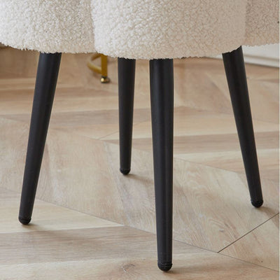 Contemporary Creative Cloud Shape Lambswool Carbon Steel Frame Low Stool For Bedroom