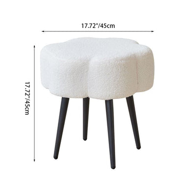 Contemporary Creative Cloud Shape Lambswool Carbon Steel Frame Low Stool For Bedroom