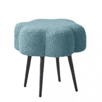 Contemporary Creative Cloud Shape Lambswool Carbon Steel Frame Low Stool For Bedroom