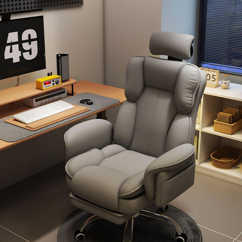 Silla de gaming contemporánea de lujo, cuadrada, de cuero de microfibra, resistente a arañazos, de aleación de aluminio, con respaldo y reposapiés ajustables para estudio 