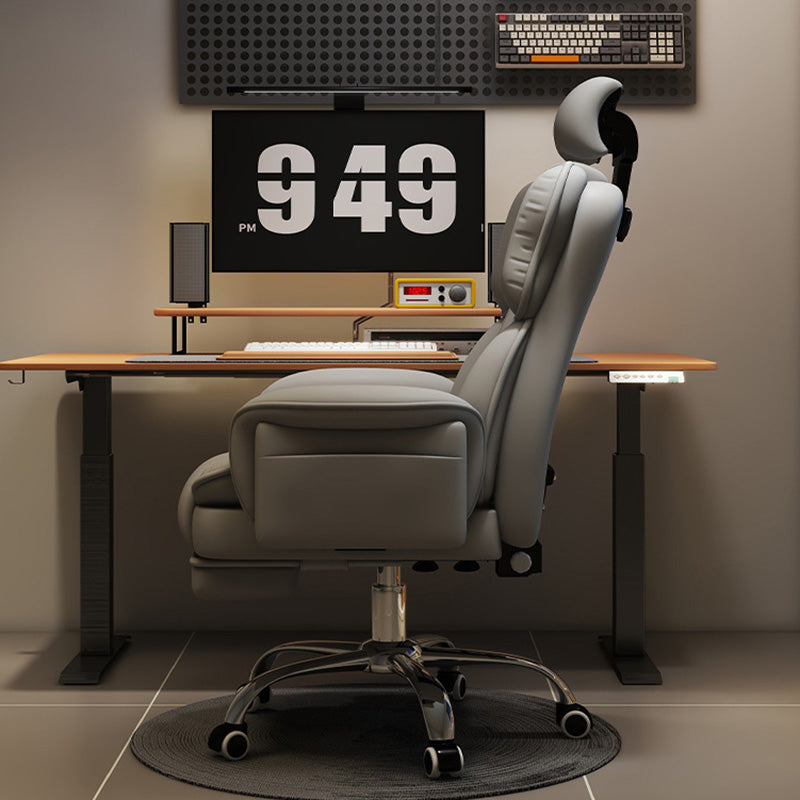 Silla de gaming contemporánea de lujo, cuadrada, de cuero de microfibra, resistente a arañazos, de aleación de aluminio, con respaldo y reposapiés ajustables para estudio 