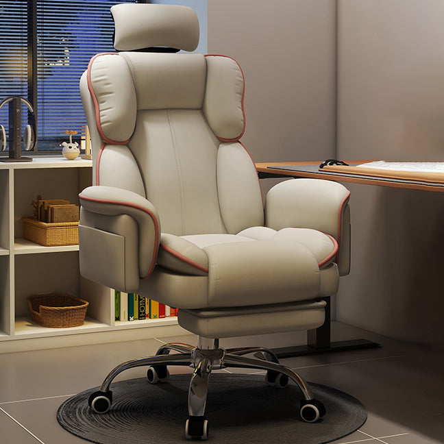 Silla de gaming contemporánea de lujo, cuadrada, de cuero de microfibra, resistente a arañazos, de aleación de aluminio, con respaldo y reposapiés ajustables para estudio 
