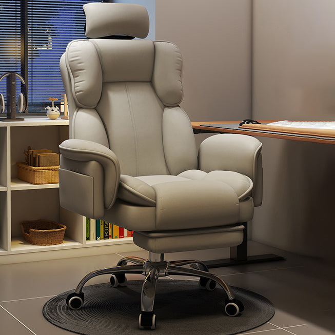 Silla de gaming contemporánea de lujo, cuadrada, de cuero de microfibra, resistente a arañazos, de aleación de aluminio, con respaldo y reposapiés ajustables para estudio 