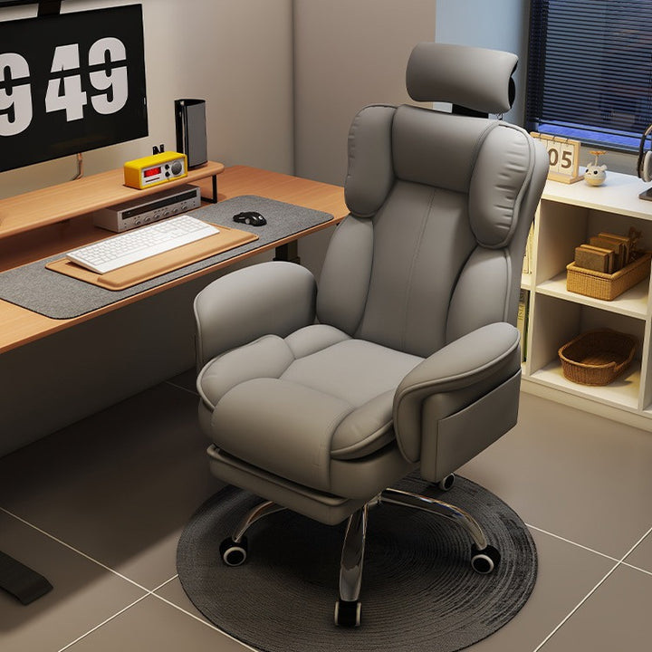 Silla de gaming contemporánea de lujo, cuadrada, de cuero de microfibra, resistente a arañazos, de aleación de aluminio, con respaldo y reposapiés ajustables para estudio 