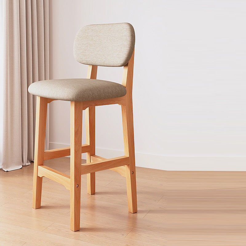 Traditioneller japanischer Holzrahmen PU-Leder quadratische Barhocker Rückenlehne Fußstütze für Esszimmer 