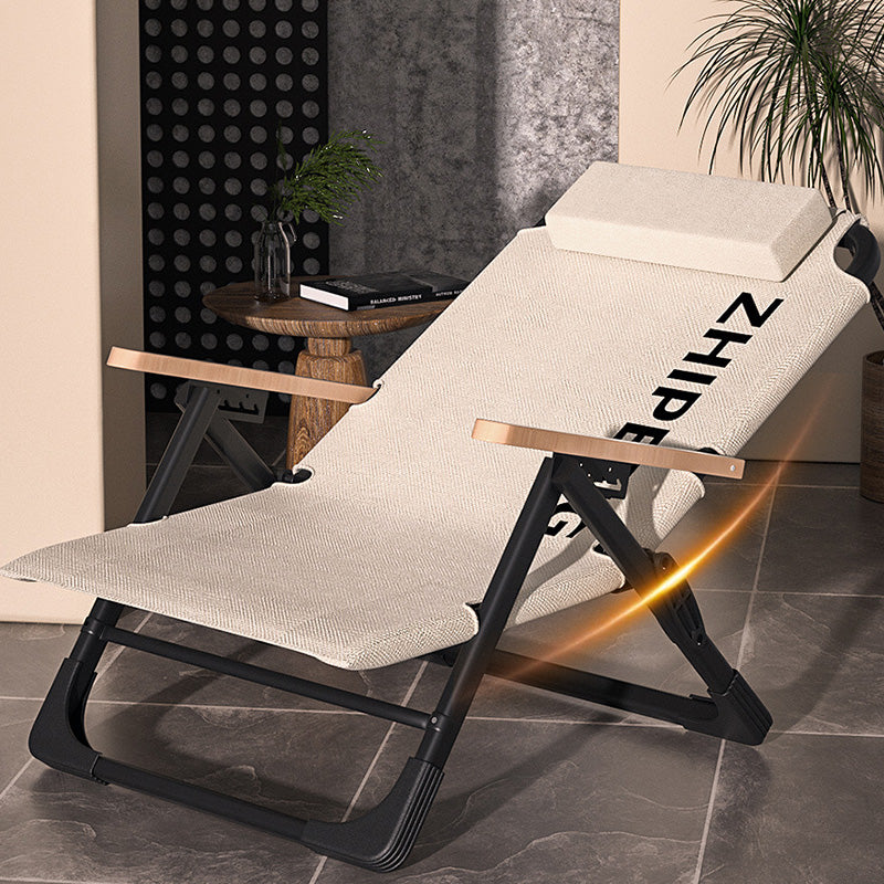 Silla de Camping Plegable con Respaldo de Madera y Reposabrazos de Madera, Tela Oxford Cuadrada de Simplicidad Contemporánea, Estructura de Acero al Carbono para Patio Exterior 
