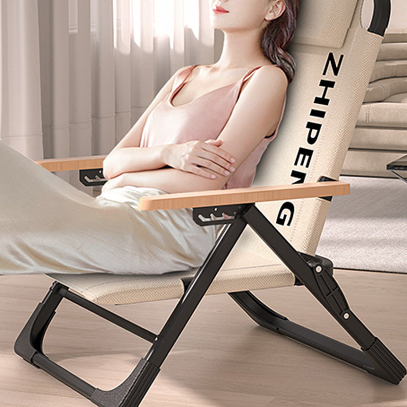 Silla de Camping Plegable con Respaldo de Madera y Reposabrazos de Madera, Tela Oxford Cuadrada de Simplicidad Contemporánea, Estructura de Acero al Carbono para Patio Exterior 