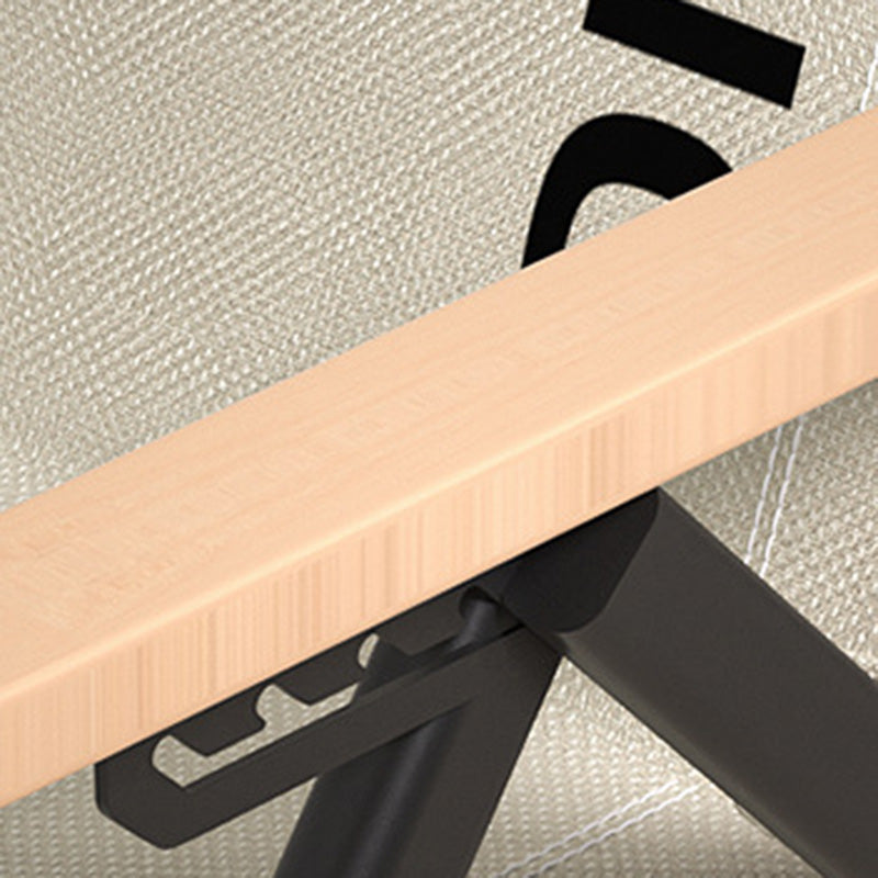 Silla de Camping Plegable con Respaldo de Madera y Reposabrazos de Madera, Tela Oxford Cuadrada de Simplicidad Contemporánea, Estructura de Acero al Carbono para Patio Exterior 