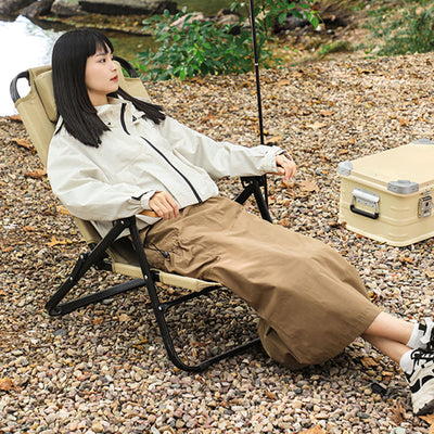 Chaise de camping pliable contemporaine en tissu Oxford carré avec cadre en acier au carbone, dossier et accoudoir en bois pour terrasse extérieure 
