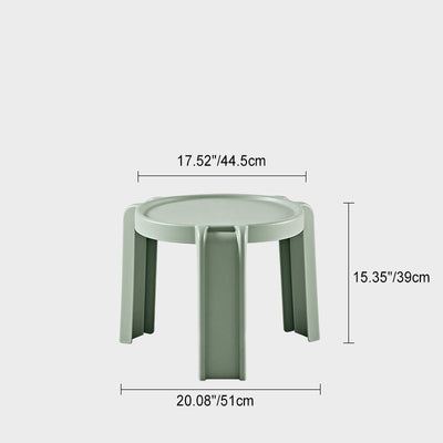 Taburete bajo apilable redondo de geometría escandinava contemporánea para dormitorio 
