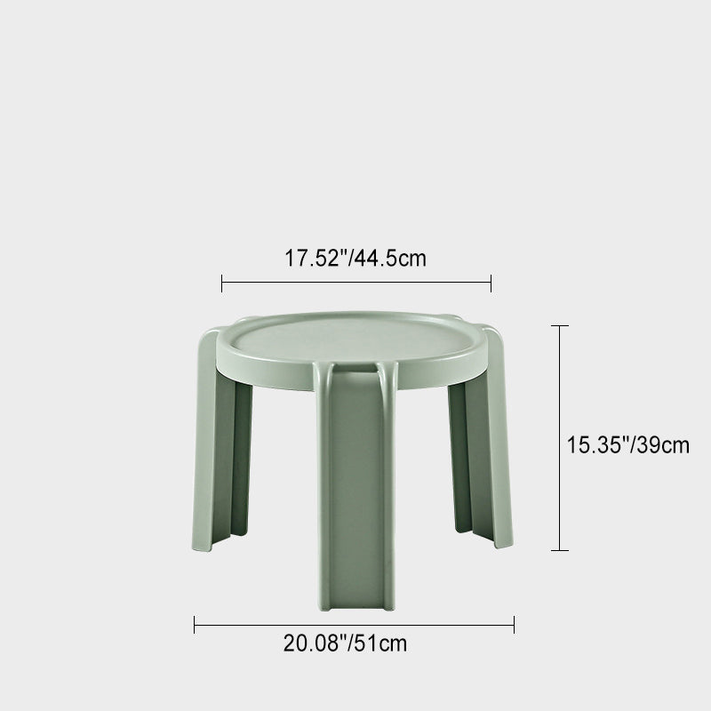 Taburete bajo apilable redondo de geometría escandinava contemporánea para dormitorio 